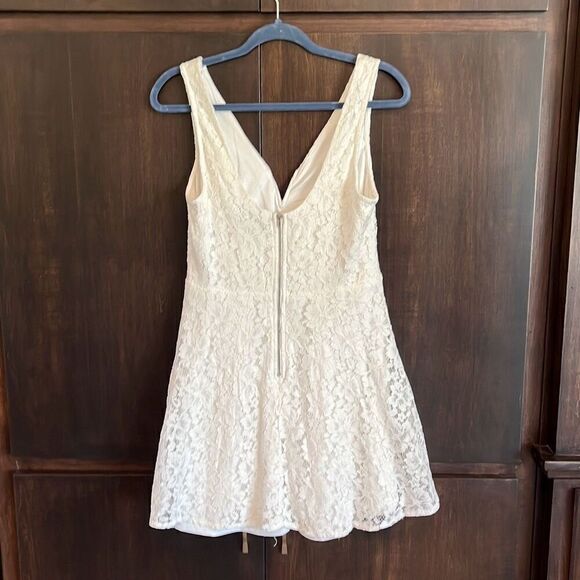 Lulus Declaring My Love White Lace Skater Dress Large - Picture 4 of 7